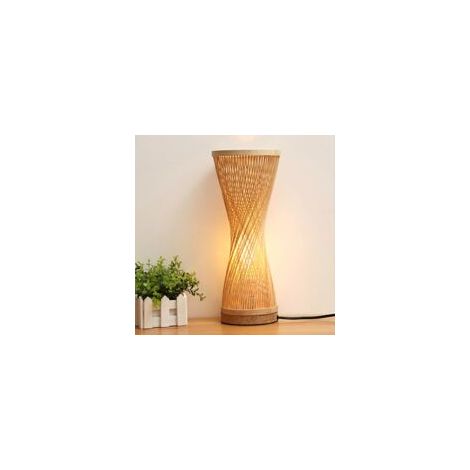Handgefertigte Bambus-Tischlampe, Bambus-Tischlampe im Zen-Stil, Dekorative Tischleuchte, Tischlampe, Nachtlicht für Schlafzimmer, Wohnzimmer - Crezuo