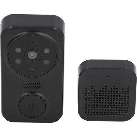 Sonnette vidéo sans fil 480p avec capture d'écran, contrôle via application, interphone bidirectionnel, sonnette vidéo Wi-Fi pour la maison (intérieur). (1/5)