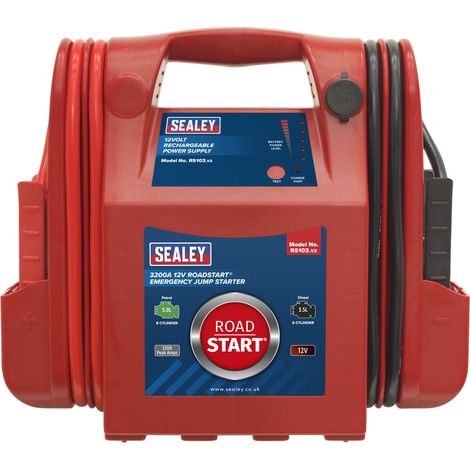Sealey RoadStart® 12V Emergency Jump Starter 3200 Peak Amps RS103