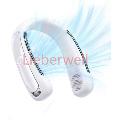 Ventilateur de cou portable , Blanc , 5 vitesses , Autonomie 5,12 heures , Silencieux 20 dB (1/5)