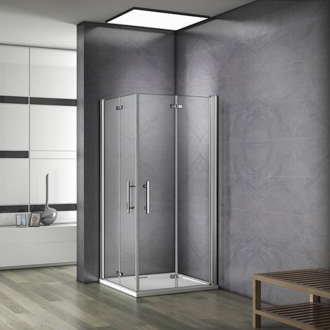 Mamparas Ducha Angular Doble Puerta Plegable 6mm Antical 100x100x185cm