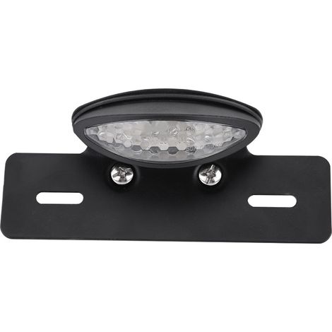 Weißes LED-Rücklicht für Motorräder, mit Kennzeichen- und Bremslicht, im Café-Racer-Stil. (1/3)