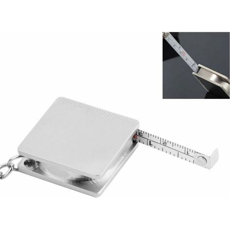 Mini Portable Bande À Mesurer En Métal Pratique Rétractable Règle De Mesure Porte-clés Porte-clés Anneau,1M (1/5)