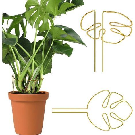 Lot de 2 tuteurs pour Monstera, support pour plantes grimpantes, support de tronc polyvalent, supports pour plantes avec un design de feuille unique pour plantes d'intérieur (1/5)
