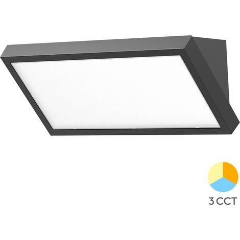 Applique extérieure LED 20W 2000lm – 3 températures de couleur réglables – Indice IP65 – Résistante aux chocs IK06 – Finition noire – Braytron