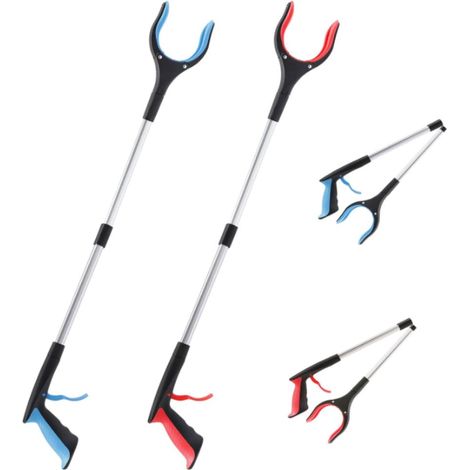 Lot de 2 Pince Ramasse Objet, 83cm Pince de Préhension, avec Embout magnétique et tête pivotante à 360°, 32.6 Zoll Aluminium Pliable Pince pour Ramasser sans se Baisser (1/5)