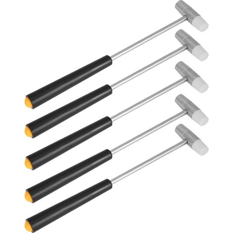 Lot de 5 petits marteaux professionnels à tête ronde, à double usage (souple et dur), pour la réparation de montres