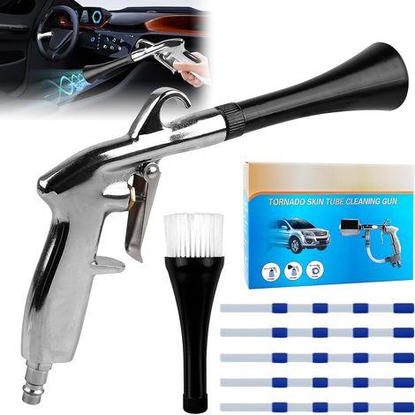 Air Blower, Dry Blow Gun, Compressed Air Cleaning Gun, 6-9 Bar Dry Cleaning Gun With Ergonomic Handle 5 Hoses 1 Funnel And 1 Funnel With Brush (1/5)
