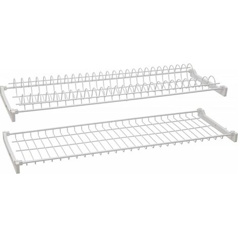 Scolapiatti Plastificato Ad Incasso Due Moduli In Filo 76cm 4pz