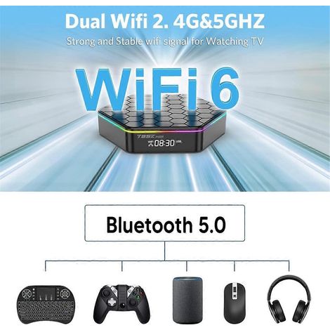 Boîtier TV Android T95Z Plus, lecteur multimédia Android 12, 2 Go + 16 Go, prise UE (1/5)