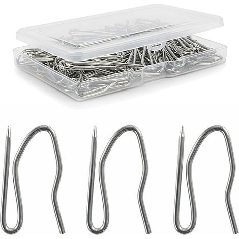 Ganchos de cortina de zinc ultrarresistentes The Bead Shop (paquete de 60) - Para cortinas pesadas y plisadas