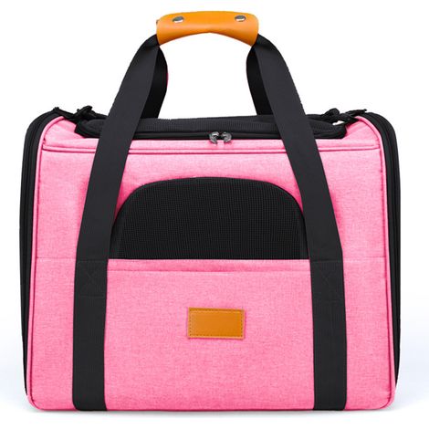 ZOLGINAH Bolsa transportadora para perros y gatos, transportadora plegable y transpirable para gatos con colchón de felpa extraíble + tazón (46  32  36 cm) (1/5)