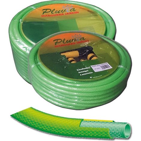 Kit tuyau tressé latex vert Pluvia 15 mx 15 mm + accessoires