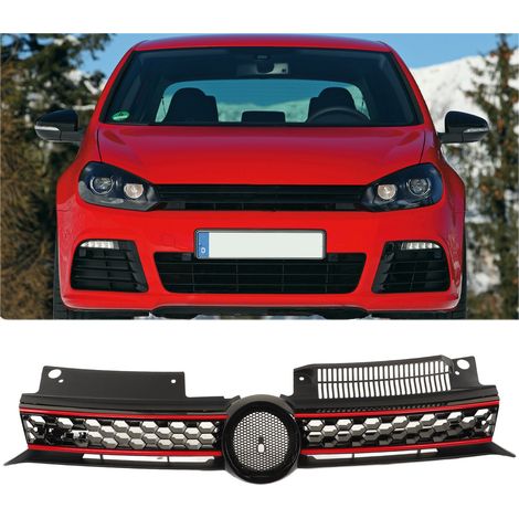 (T06) Wabenförmiger Frontgrill mit roten Streifen 5K0853651 Passend für Volkswagen Golf mk6 Schrägheck 2010-2013 (Übergröße) (1/5)