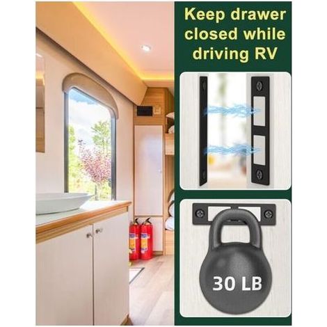 Ultra Mince Aimant Porte Placard Puissant 13Kg Lot de 2 Loquet Magnétique pour Porte d'Armoire, Aimant Fermeture pour Porte Coulissant Aimant pour Placard de Cuisine, Tiroir, Meuble, Noir