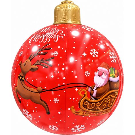 Boule de Noël gonflable en PVC, 66 x 48 cm, décoration de jardin étanche, pour l'extérieur.