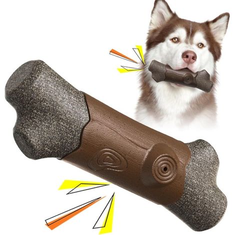 Jouet à mâcher pour chien - pour l'éducation et le nettoyage des dents, convient aux chiens ayant tendance à mordre avec force - 1 pièce, marron (1/5)