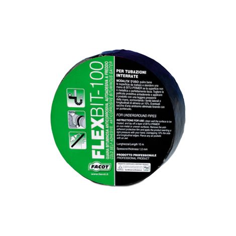 NASTRO AUTOADESIVO ELASTOMERO-BITUME FLEXBIT-HD- H. 100 mm x 10 m- FACOT- pezzi 1 (1/2)