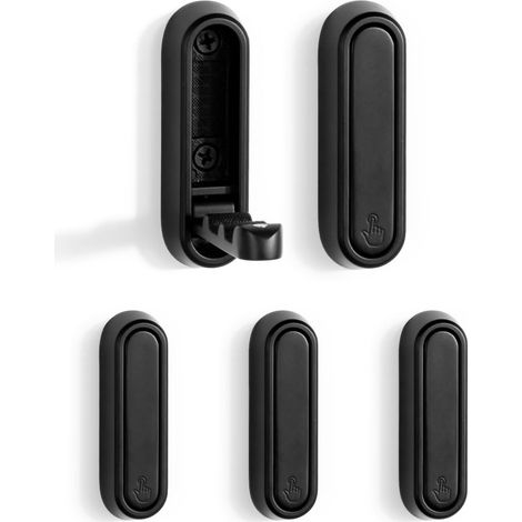 Crochets pour Porte de Salle Bain Muraux en Antique Noirs et Suspension Laiton Gris (1/4)