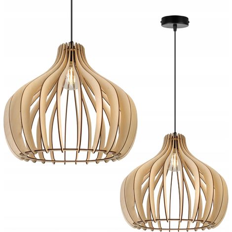 MODERNE LED-DECKENHÄNGELAMPE AUS HOLZ