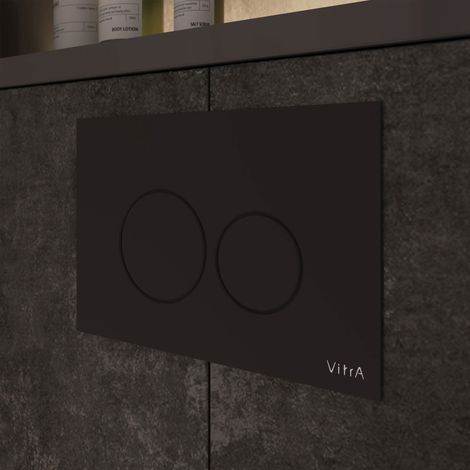 Vitra Root Round Dual Flush Plate - Matt Black (1/5)