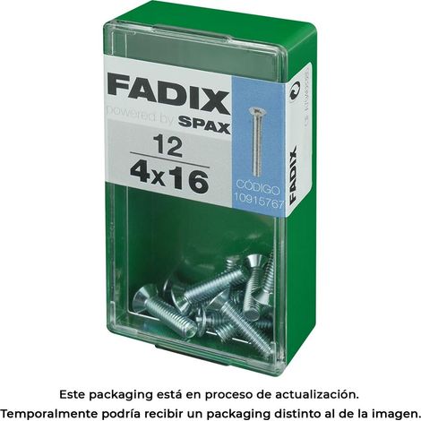 Caja de 12 unidades de tornillo métrico con cabeza plana M 4x16mm Fadix (1/3)