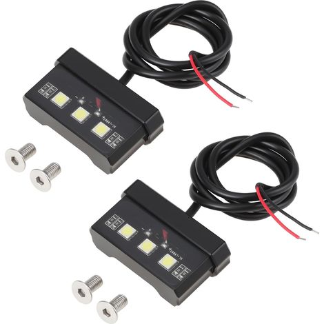 Set of 2 12v LED Aluminum Motorcycle License Plate Lights Compatible with Suzuki and Yamaha (1/5)