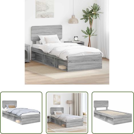 vidaXL Estructura de cama Sonoma gris 90 x 200 cm (1/5)