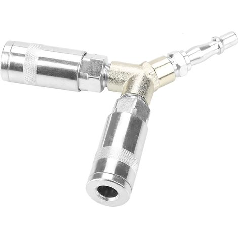 Raccord en Y 3 voies 1/4" BSP pour pompe à air comprimé, raccord rapide, en fer galvanisé (1/5)
