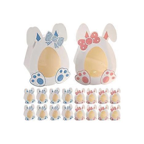 Lot de 20 boîtes décoratives pour Pâques, boîtes à biscuits portables, emballage cadeau. (1/2)
