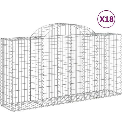Maison Exclusive - Gabionen mit Hochbogen 18 Stk 200x50x100/120cm