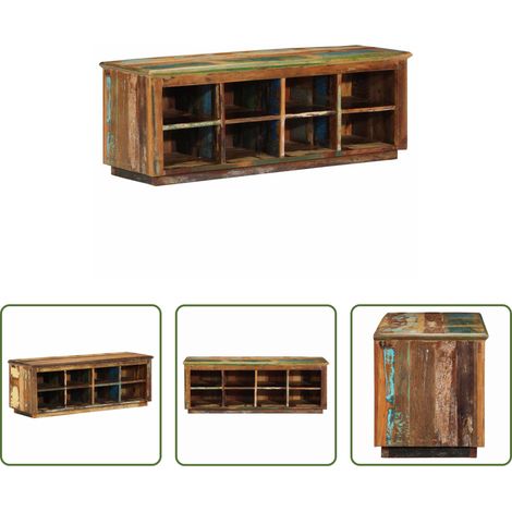 vidaXL Altholz - Schuhschrank Braun 110 x 35 x 40 cm Massives upgecyceltes Holz (1/5)