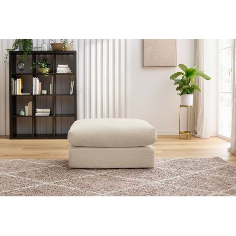 BOBOCHIC - Pouf ultra moelleux PARIS tissu bouclette Beige (1/5)