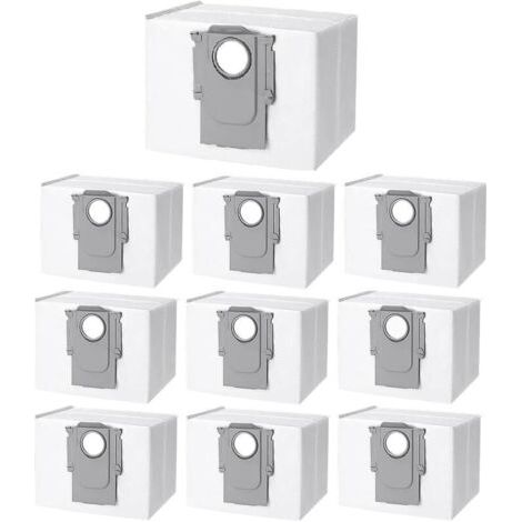 10 sacs à poussière compatibles avec la station d'aspiration du robot aspirateur Xiaomi Roborock S8+ / S8 Pro Ultra / Q7 / Q7+ / Q7 MAX+ / S7 MaxV Ultra / Q7 Plus / Q5 / Q5+. Sac de rechange jetable.