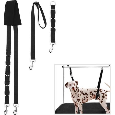 Sangle de fixation pour table de toilettage - Noir - Réglable, robuste, pour une coupe ou un toilettage en sécurité (1/4)