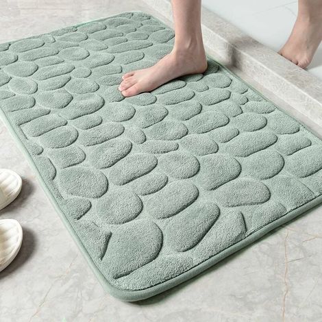Rutschfeste Badematte, saugfähige Badezimmermatte, maschinenwaschbar, Duschmatte für Badezimmer, 40 x 60 cm, Grau
