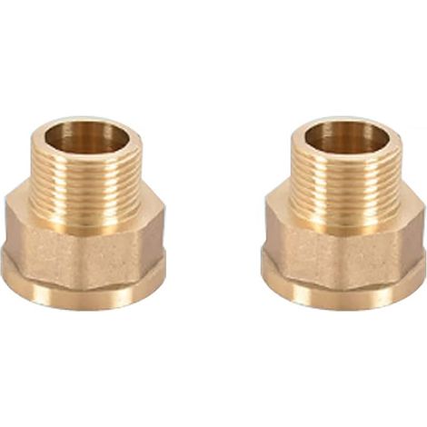 Lot de 2 réducteurs hexagonaux, DN20 1,9 cm, filetage mâle de 1,9 cm, raccord en laiton, adaptateur rapide hexagonal externe, filetage femelle 1,9 cm mâle-2,5 cm (1/5)