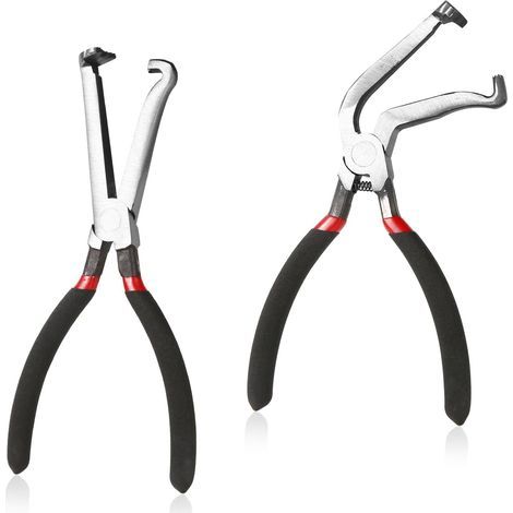 2pcs Pinces de Déconnexion Électrique, Pinces de Connecteur Électrique avec Poignée Antidérapante Acier au Carbone Pinces de Connecteur Électrique Automobile Pinces de Bougie d'Allumage (1/5)