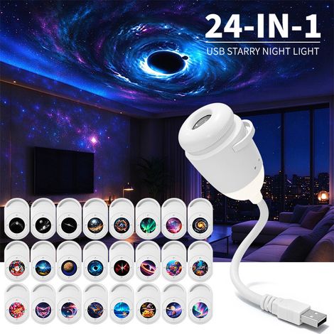 Lampe de projection de lumière de ciel étoilé lampe de projection de lampe d'ambiance rechargeable d'USB de voiture