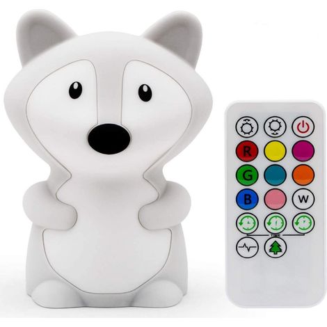 Veilleuse bébé souple en ABS et silicone 103 x 100 x 142 mm pour un confort nocturne optimal avec transition progressive de 8 couleurs (1/5)