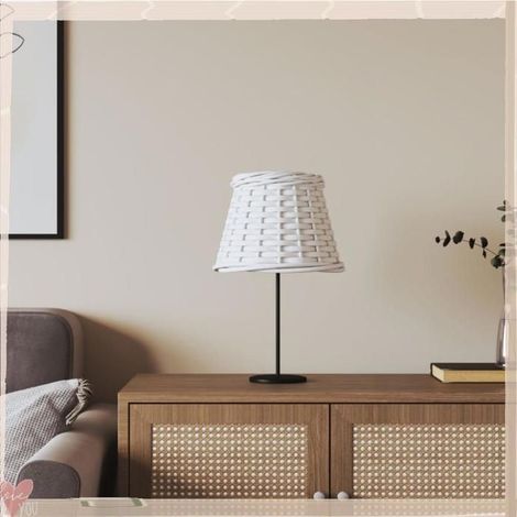 364380 Abat-jour blanc 15x12 cm osier (1/5)