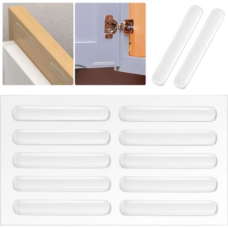 20 butoirs de porte transparents, amortisseurs de chocs en caoutchouc de 6 cm pour portes de placards, cuisine, salle de bain, bureau (ovale, 6,2 x 0,9 x 0,25 cm) (1/5)