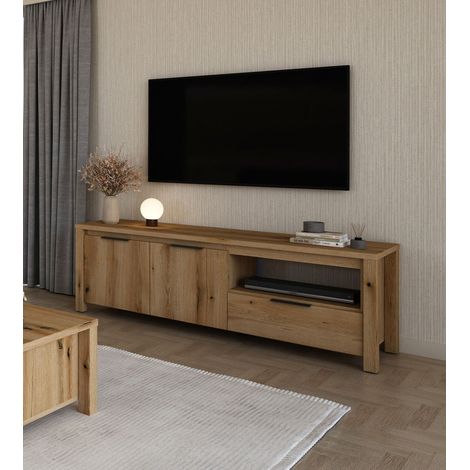 Meuble TV contemporain 170 cm chêne etna Bonno (1/4)