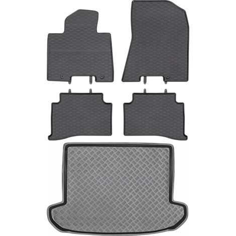 Ensemble de tapis de sol en caoutchouc pour Kia Sportage IV SUV (2015-2018) + tapis de coffre (1/5)