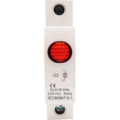 Voyant modulaire rouge LED pour tableau électrique - Tension 230Vac - Montage rail DIN (format disjoncteur) (1/4)