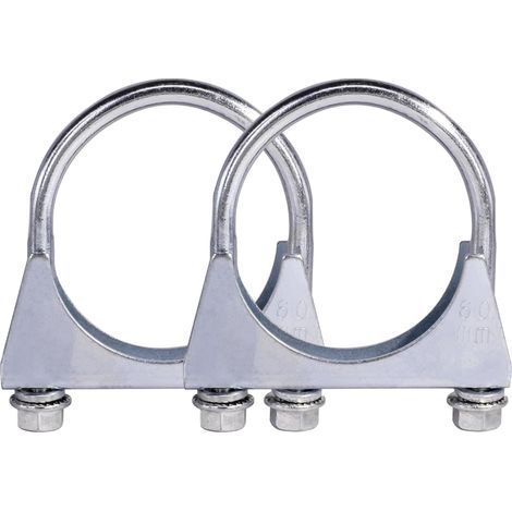 2PCS 60MM Colliers Echappement Pour Montage D'Antennes, De Tuyaux, De MâTs Collier De Serrage Universel Pour Raccords De Tuyaux (1/5)