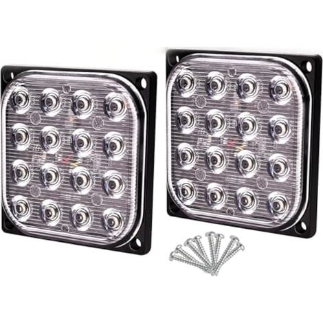 Biqing 2PCS LED Feux de Gabarit Position Latéraux Hi/Lo/Clignotant 3 Modes,12V 24V 3" LED Arrière Avant Indicateur de Position en Lumière pour Voiture Camion Van Tracteur Bus (Carré-Jaune) (1/5)