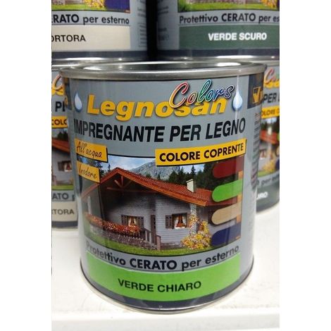 VELECA IMPREGNANTE IDROREPELLENTE LEGNO ACQUA LEGNOSAN COLORS 750ML VERDE CHIARO