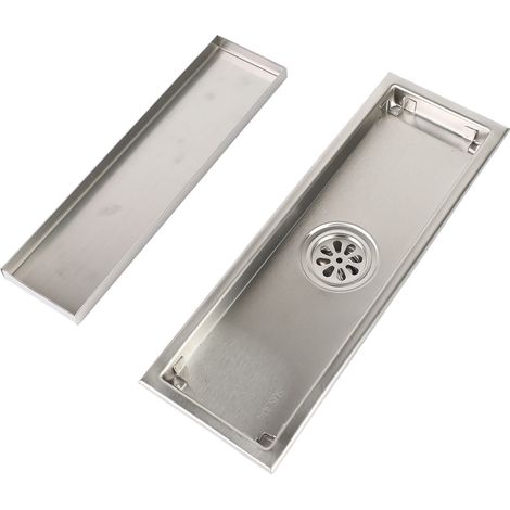 Lineares Bodenrost mit herausnehmbarem Haarfilter und Rückschlagventil aus Edelstahl 304 – 30 x 10 cm – unsichtbar und kratzfest (1/5)