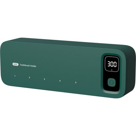 Stérilisateur brosses dents UV Van Gogh vert, désinfection séchage auto, support électrique mural sans perçage, chargement séchage air libre (1/5)